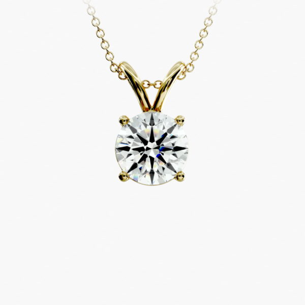 Double-Bail Diamond Solitaire Pendant In 14K Yellow Gold