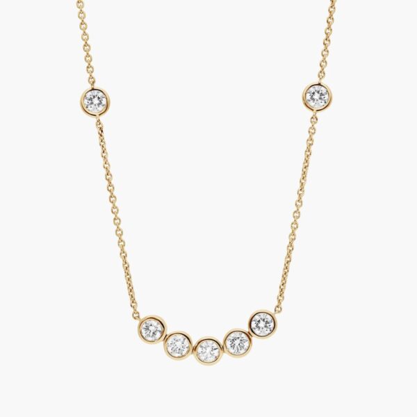 Smile Necklace With Bezel Set Lab-Grown Diamonds in 14K Yellow Gold