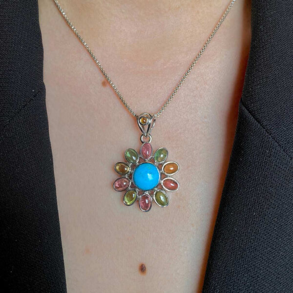 Turquoise Pendant-(GEM-P-010)