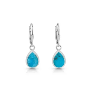 Turquoise Leverback Earring-(GEM-TLE-010)
