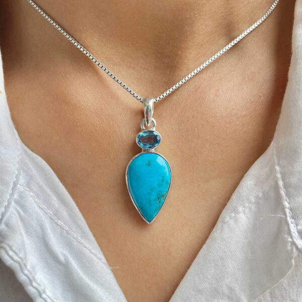 Turquoise Pendant-(GEM-P-02)