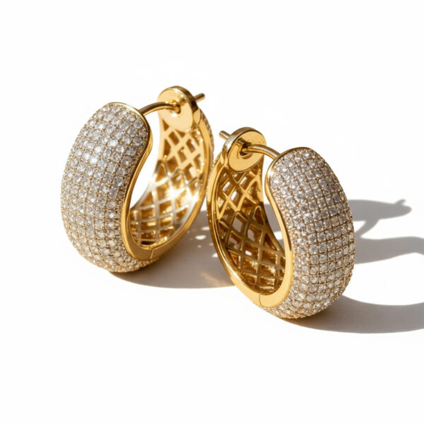 Pave Diamond Hoop Earring