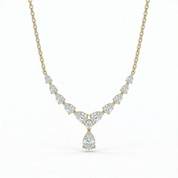 Chic Pear Cut Drop VVS Moissanite Necklace