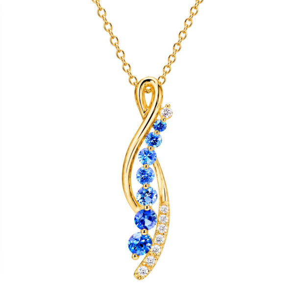 Twisted Infinity Blue Round Stone Pendant
