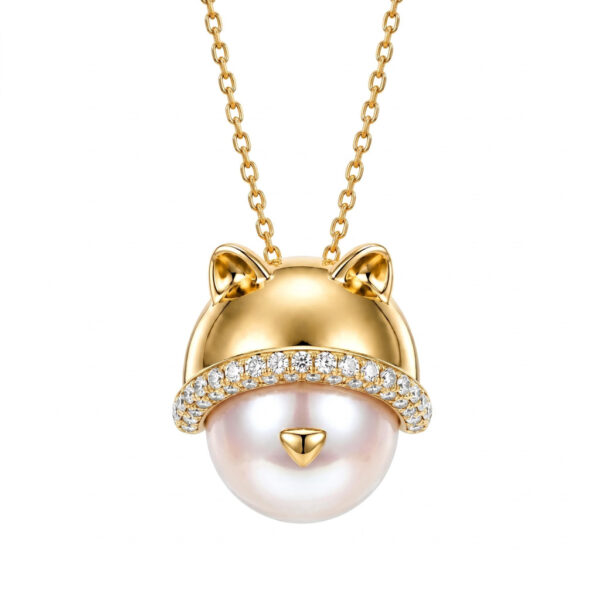 Pearl Cute Cartoon Cat Shape Pendant