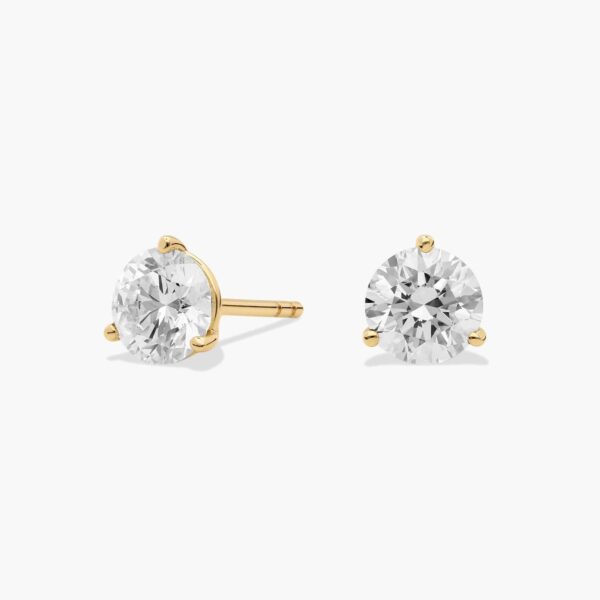 Three Prong Martini Round Brilliant Lab Grown Diamond Earrings (1 1/2 Ct. tw. - F-G / VS2-SI1)