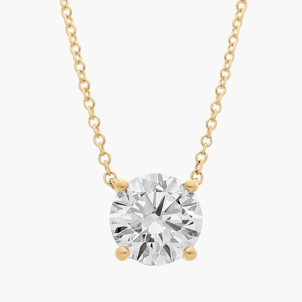 Four Prong Basket Solitaire Lab Grown Diamond Pendant (2 Ct. tw. - F-G / VS2-SI1)