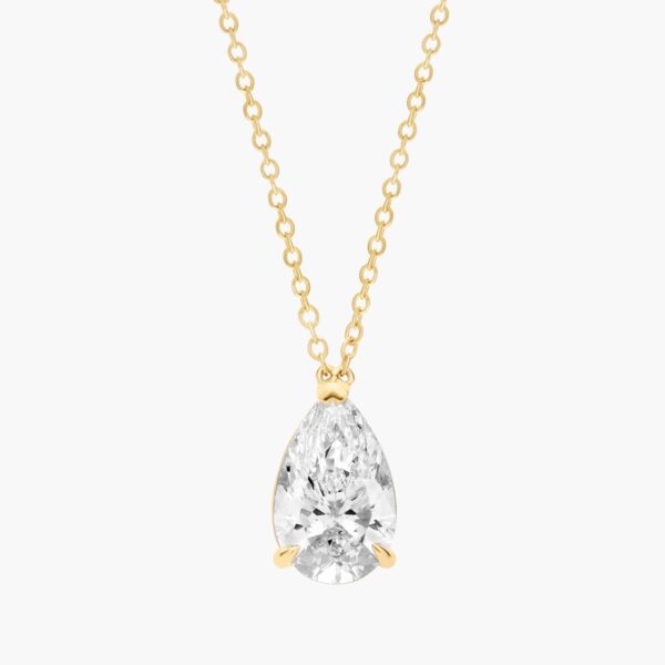 Point Up Pear Cut Lab-Grown Diamond Solitaire Pendant (2 Ct. tw. - F-G / VS2-SI1)