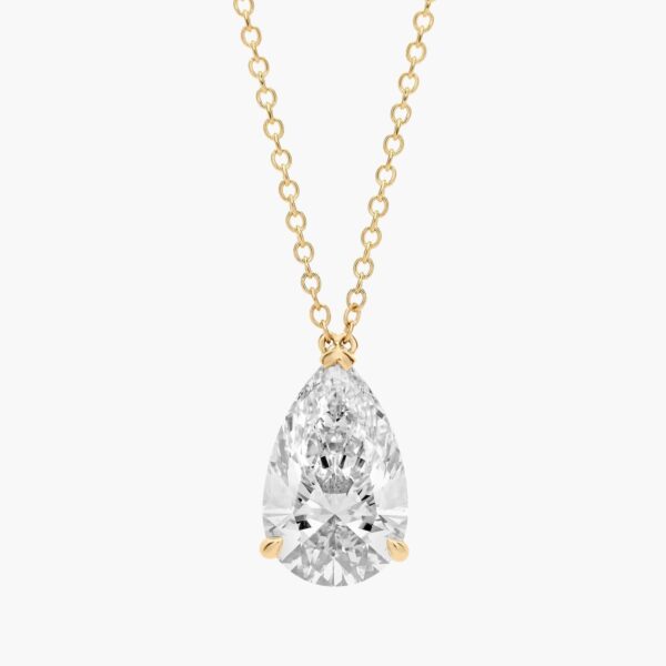 Point Up Pear Cut Lab-Grown Diamond Solitaire Pendant (3 Ct. tw. - F-G / VS2-SI1)