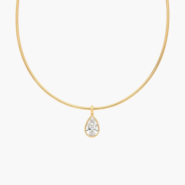 Collar Necklace With Bezel Set 2 CTW Pear Shaped Lab-Grown Diamond