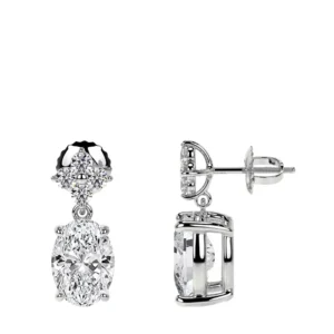 Lab Grown Diamond Oval Cut Diamonds Earrings With Round Diamonds (4.16cttw)