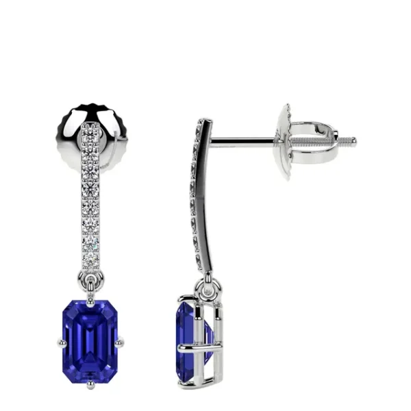 Natural Dangling Tanzanite Earring