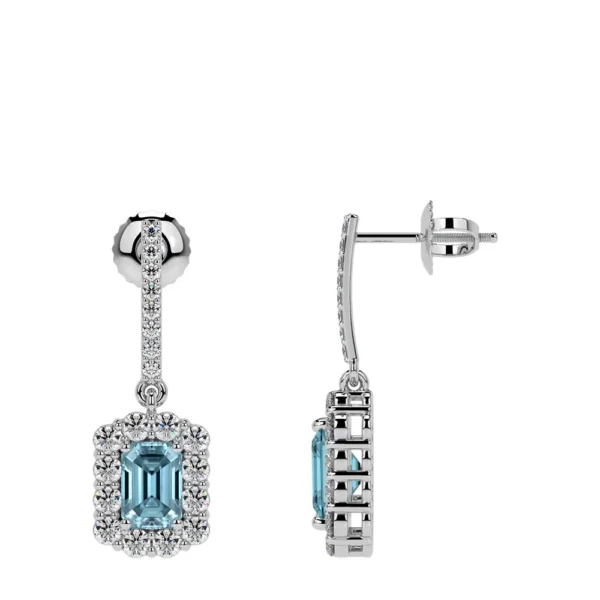 Natural Dangling Aquamarine Earring