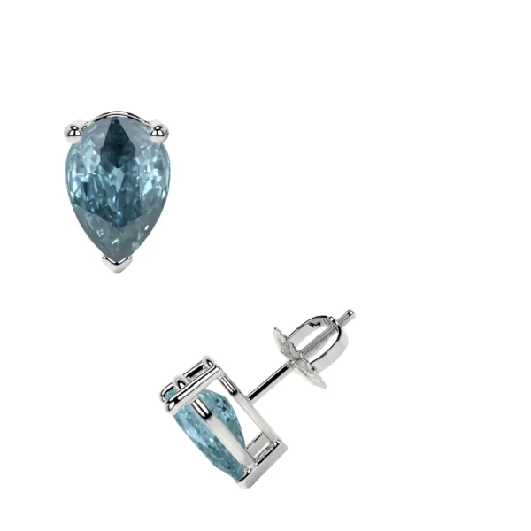 Natural Solitaire Aquamarine Earring