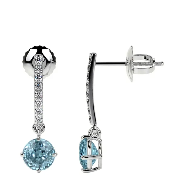 Natural Dangling Aquamarine Earring
