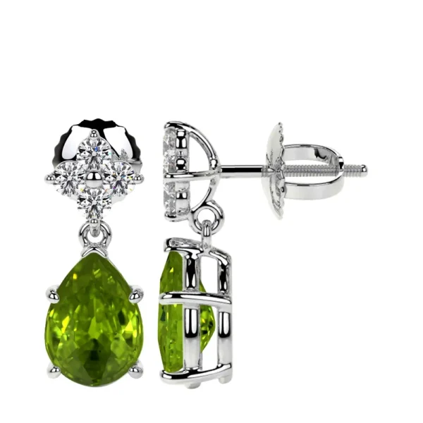Natural Dangling Peridot Earring