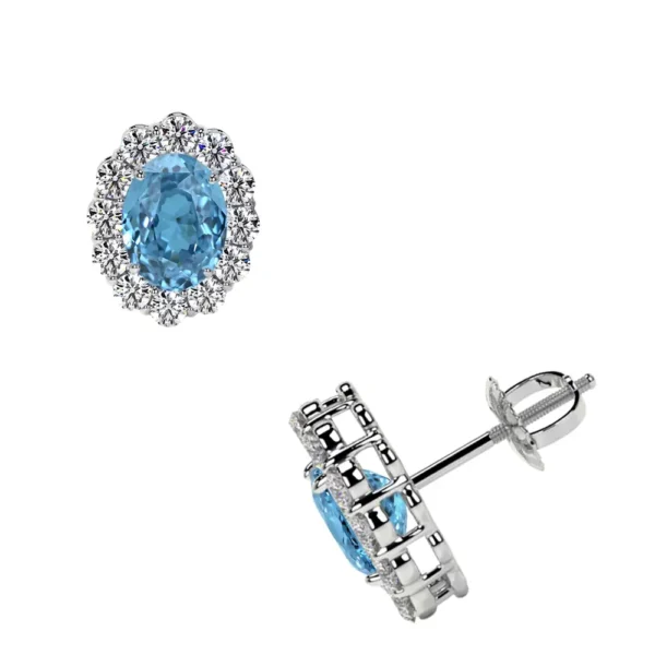 Natural Oval Cut Swiss-Topaz Earrings