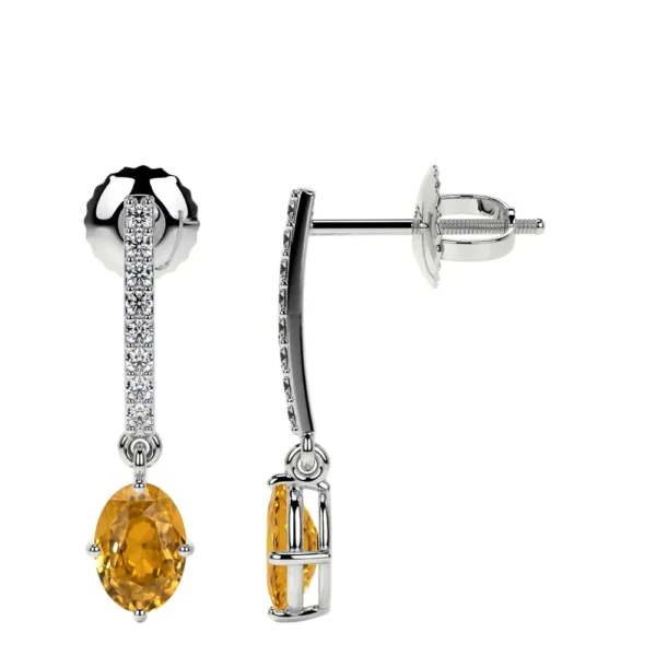 Natural Dangling Citrine Earring