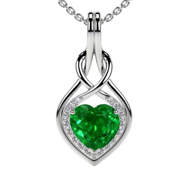 Natural Round Diamonds Emerald Pendant (0.62cttw)