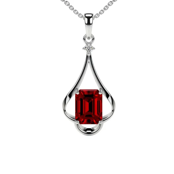 Natural Ruby Round Diamond Pendant (0.74cttw)