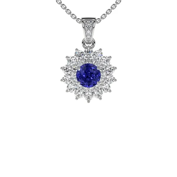 Natural Round Diamonds Tanzanite Pendant (1.20cttw)