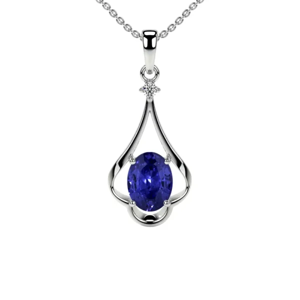 Natural Round Diamond Tanzanite Pendant (0.79cttw)