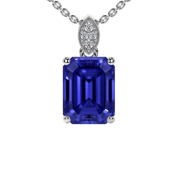 Natural Round Diamonds Tanzanite Pendant (0.64cttw)