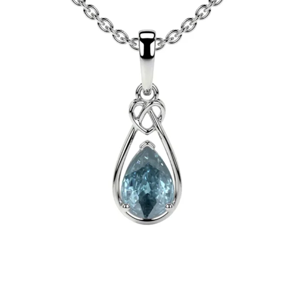 Natural Solitaire Aquamarine Pendant (0.40cts)