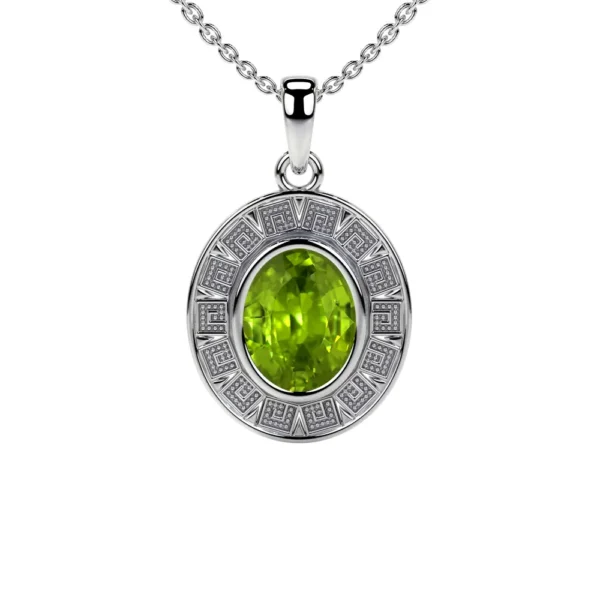 Natural Astrological Bezel Set Peridot Pendant (0.75cts)