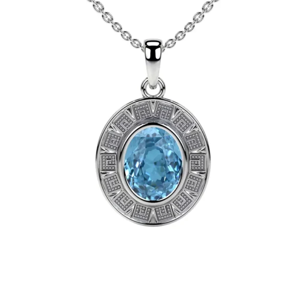 Natural Astrological Bezel Set Swiss Topaz Pendant (0.75cts)