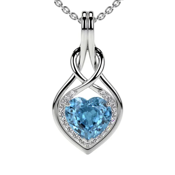 Natural Round Diamonds Swiss Topaz Pendant (0.62cttw)