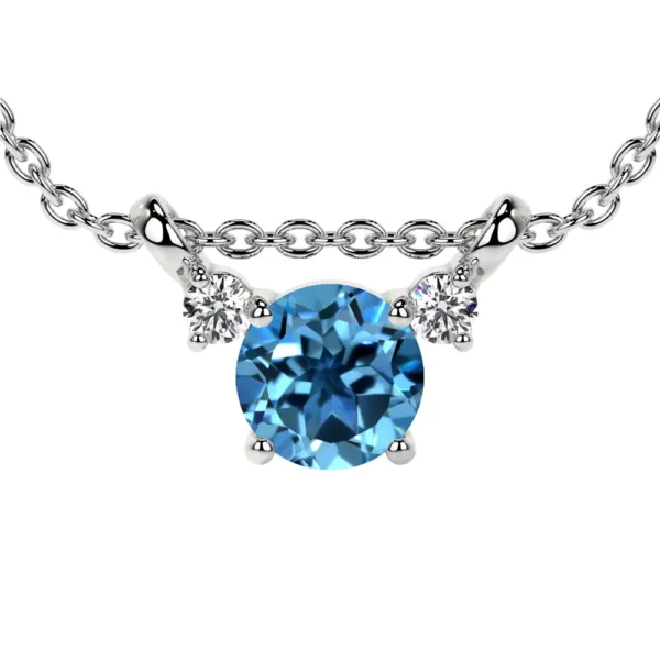 Natural Round Shape Diamonds Swiss Topaz Pendant (0.56cttw)