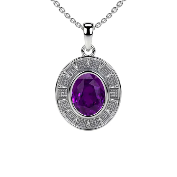 Natural Astrological Bezel Set Amethyst Pendant (0.75cts)