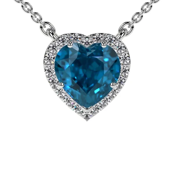 Natural Round Diamonds London Topaz Pendant (0.66cttw)