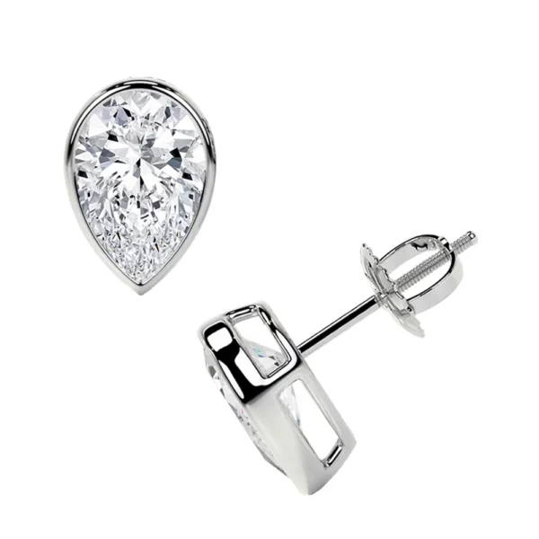 Lab Grown Diamond Pear Shape Diamonds Stud Earrings (2.00cttw)
