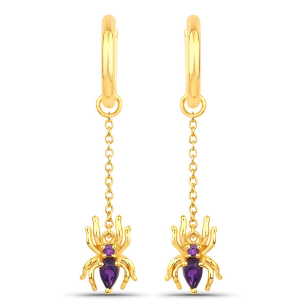 0.44 Carat Genuine Amethyst .925 Sterling Silver Earrings