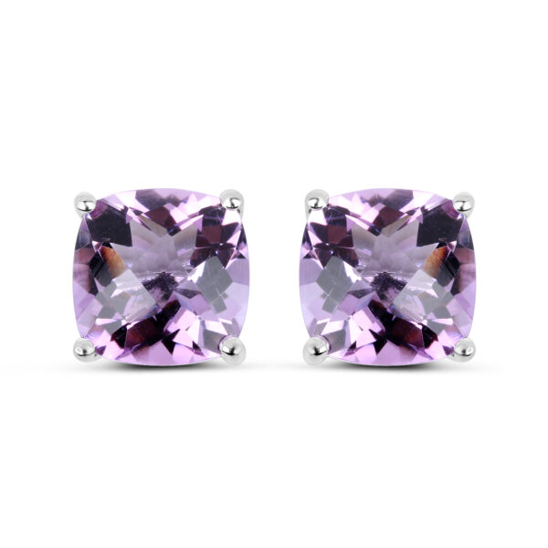 7.16 Carat Genuine Pink Amethyst Sterling Silver Earrings