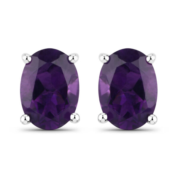 1.60 Carat Genuine Amethyst .925 Sterling Silver Earrings