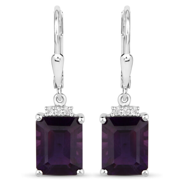 6.63 Carat Genuine Amethyst .925 Sterling Silver Earrings