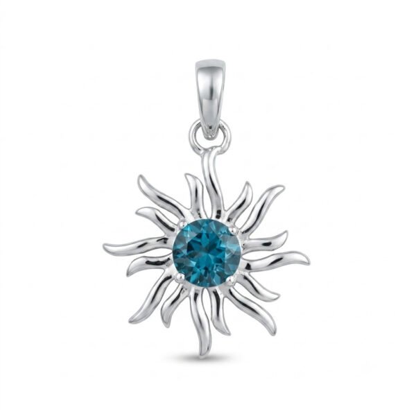 London Blue Topaz Sun Pendant-LBTP010