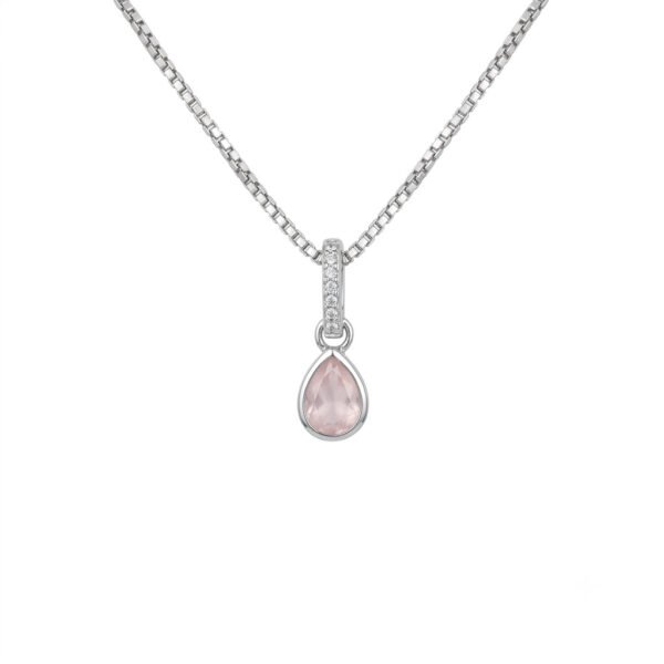 Rose Quartz & White Topaz Pendant-RQWT010