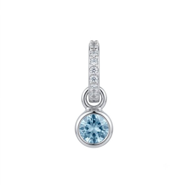 London Blue Topaz & White Topaz Pendant-LBTP011