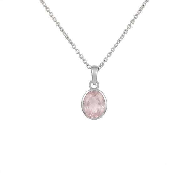 Rose Quartz & White Topaz Pendant-RQWT011