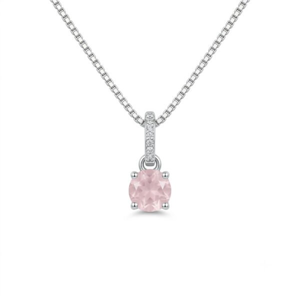 Rose Quartz & White Topaz Pendant-RQWT012