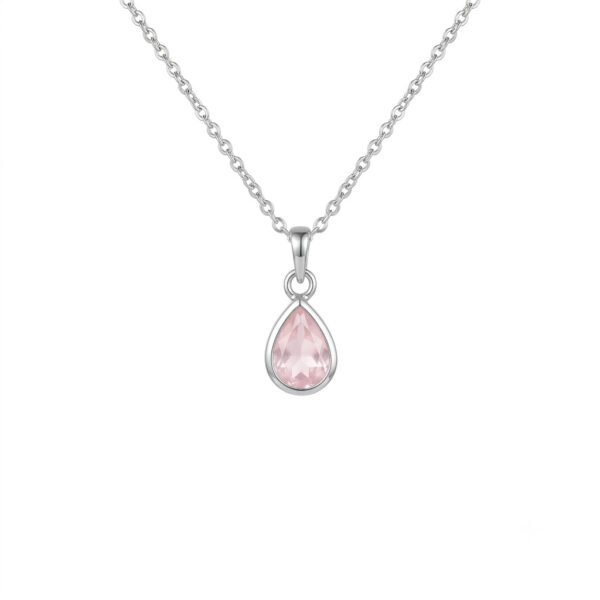 Rose Quartz & White Topaz Pendant-RQWT014