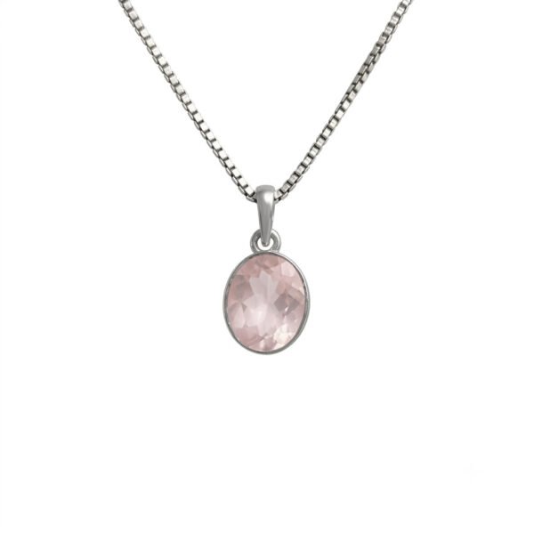 Rose Quartz & White Topaz Pendant-RQWT015