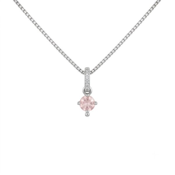 Rose Quartz & White Topaz Pendant-RQWT016