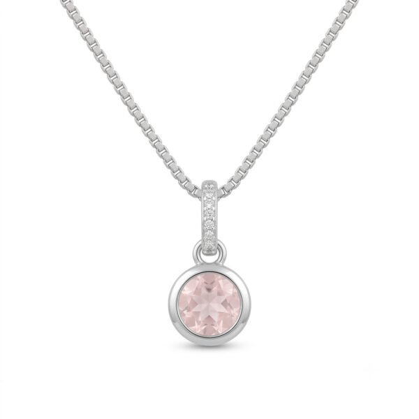 Rose Quartz & White Topaz Pendant-RQWT002