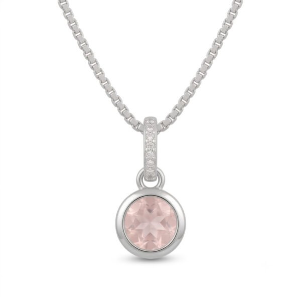 Rose Quartz & White Topaz Pendant-RQWT003