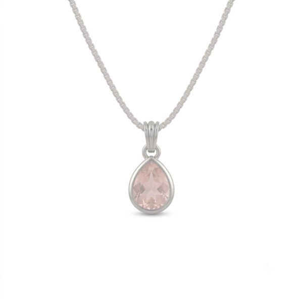 Rose Quartz & White Topaz Pendant-RQWT004